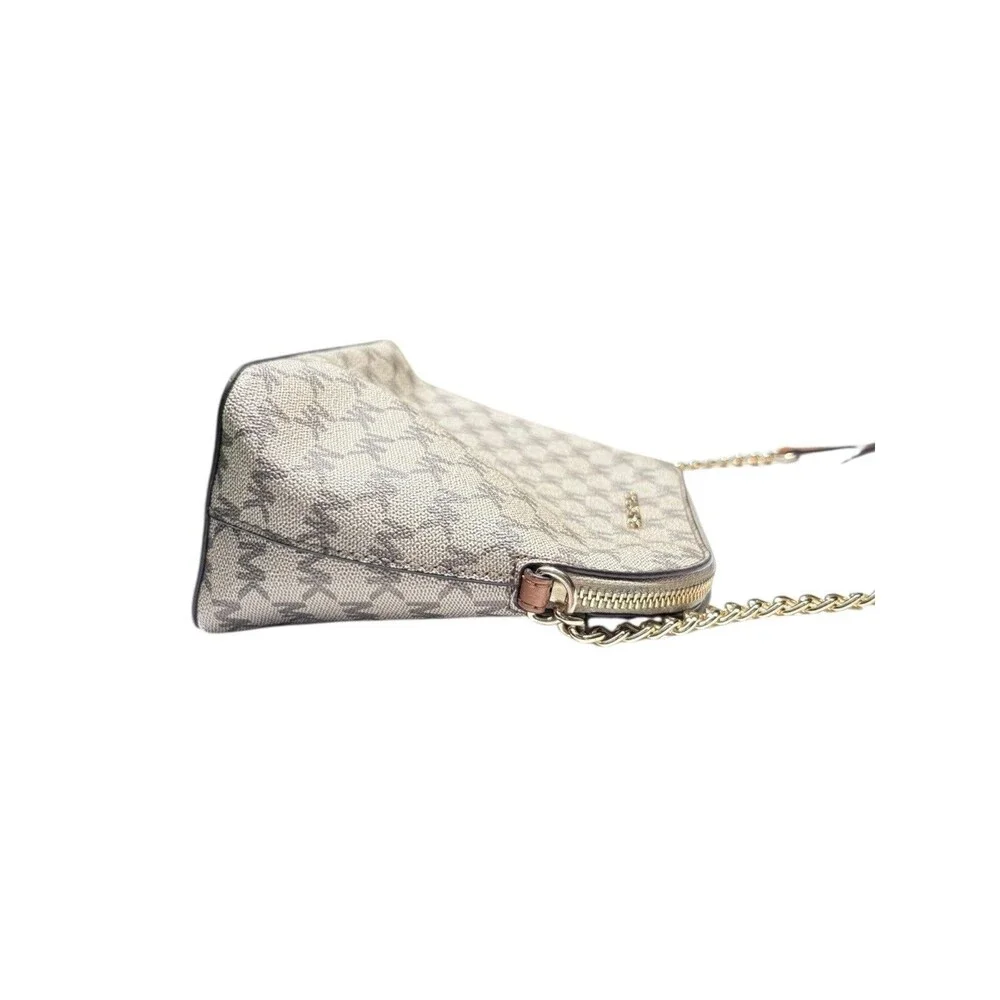 Michael Kors Cindy Dome Crossbody Bag MK Signature Natural Acorn Gold Large